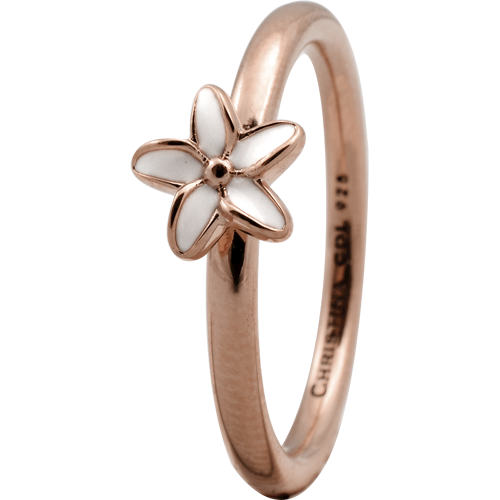 Image of Christina Collect rosa forgyldt samle ring - Flower med emalje